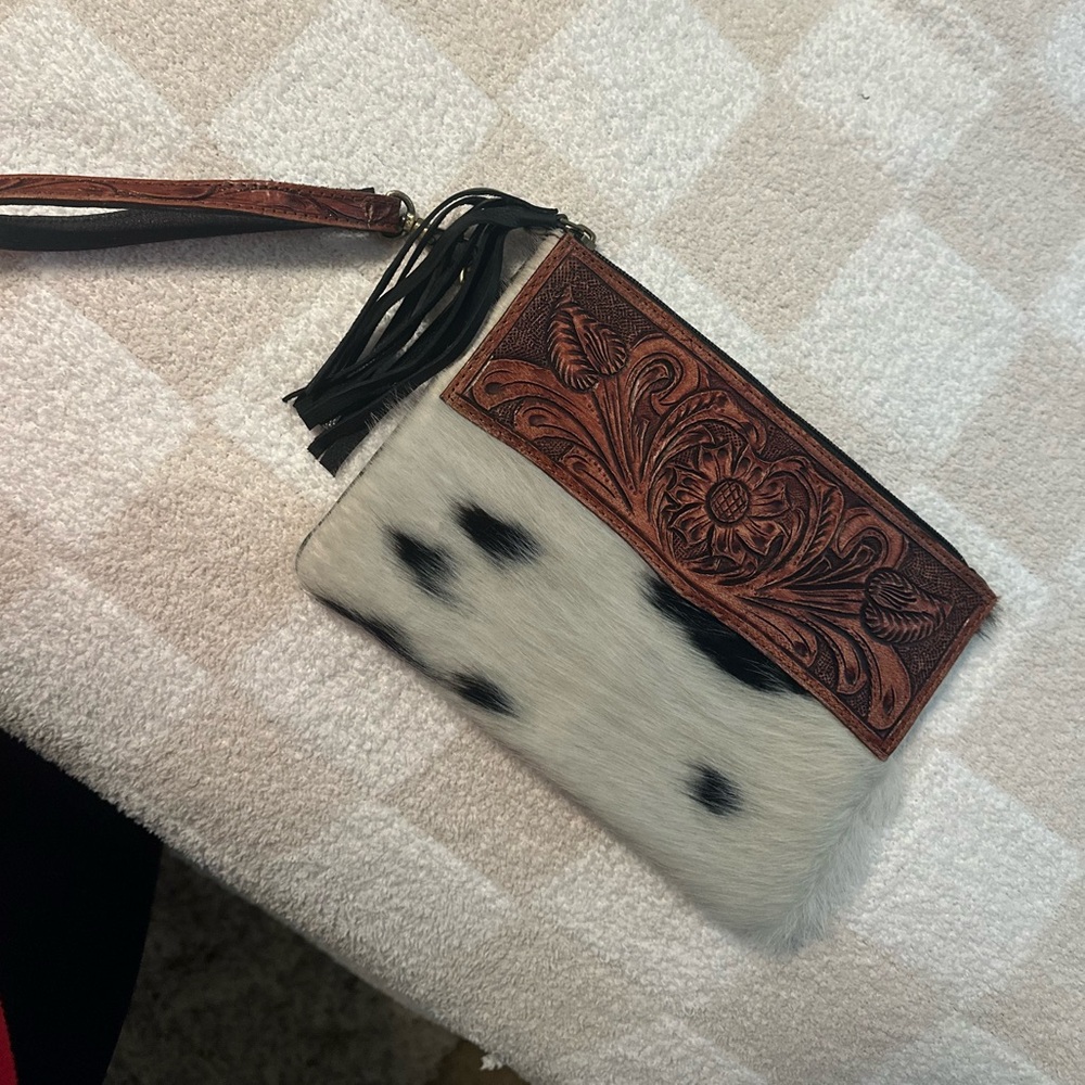 Cowhide Wristlet